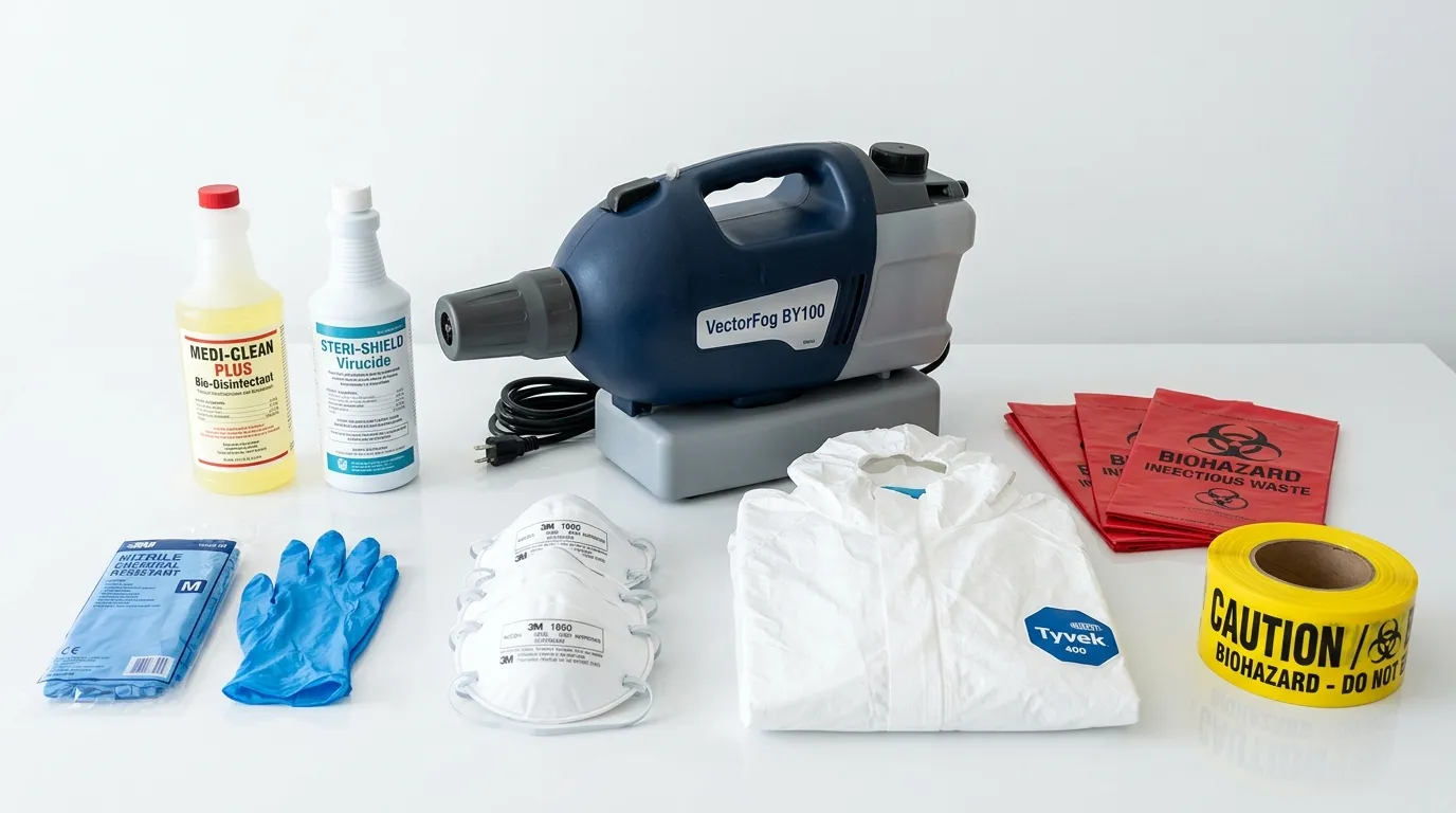 Professional biohazard remediation crew working in Inwood